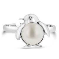 Super Cute Penguin Shaped Freshwater Pearl Ring