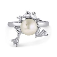 Super Cute Frog Shaped Freshwater Pearl Ring