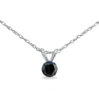 1/4ct Black Diamond Pendant in Sterling Silver
