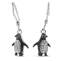 Black Diamond Penguin Earrings
