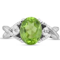 3ct Peridot and Diamond Ring