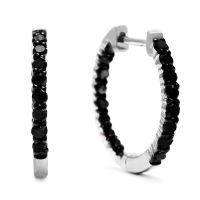 1ct Black Diamond Inside-Out Hoop Earrings
