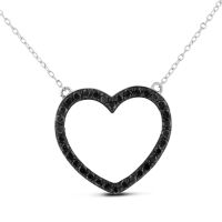 1ct Black Diamond Heart Necklace