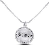 Gabby and Gia Believe Necklace In Rhodium, 18 Inches