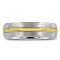 7 MM Two-Tone Men's Titanium Ring Wedding Band