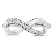 Sterling Silver Infinity Ring With Cubic Zirconia Accents, Available In Ring Sizes 5-8