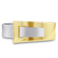 Large Two-Tone Buckle Bangle Bracelet