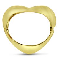 Gold Heart Bangle Bracelet