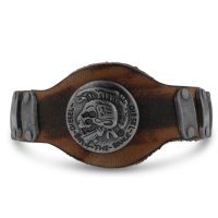 Antique Style Men's Skull Leather Bracelet