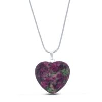 Natural Stone Floral Heart Necklace