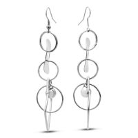 Unique Silver Dangle Earrings, 3 Inches
