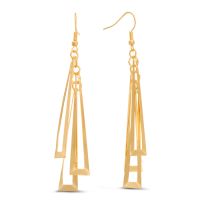 Geometric Gold Dangle Earrings, 3 Inches
