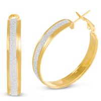 Shimmering Gold Hoop Earrings, 1 Inch
