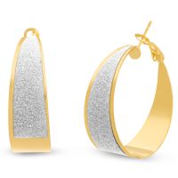 Shimmering Gold Asymmetric Hoop Earrings
