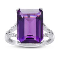 Unreal, Massive 10 Carat Vibrant Amethyst and Diamond Ring! Killer Ring, Killer Price!