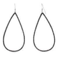 Drop black diamond earrings