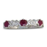 Ruby and Diamond Band in 14k White Gold