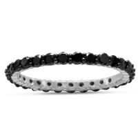 1ct Black Diamond Eternity Band Crafted In Solid Sterling Silver