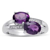 1.5ct Amethyst and Diamond Ring

