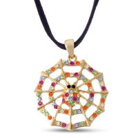 Swarovski Elements Spider Web Necklace On Felt Chord, 18 Inches