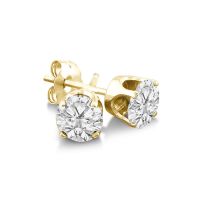 2ct Cubic Zirconia Stud Earrings Crafted In 14 Karat Yellow Gold Over Sterling Silver