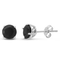 2ct Black Cubic Zirconia Stud Earrings Crafted in Solid Sterling Silver