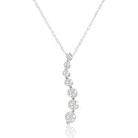 1/4ct Diamond Journey Pendant in White Gold
