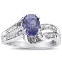 1ct Oval Tanzanite and Diamond Ring
