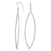 1ct Diamond Dramatic Navette Dangle Earrings Crafted In Solid Sterling Silver