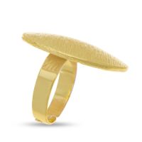 Brushed Gold Flat Circle Ring