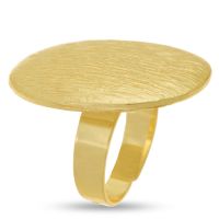 Brushed Gold Flat Oval Ring