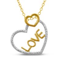 Two-Tone Diamond 'Love' Necklace
