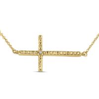 Sideways Cross Diamond Necklace
