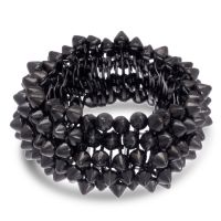 Gunmetal Spike Stretch Bracelet, Fits Wrist Sizes 7-8
