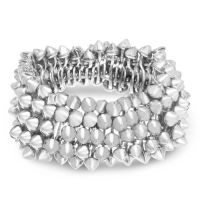 Silver Spike Stretch Bracelet, Fits Wrist Sizes 7-8