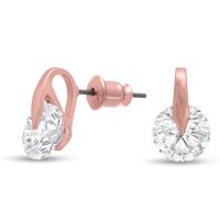 Swarovski Elements Crystal Stud Earrings in Rose 

