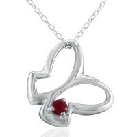 Ruby Butterfly Necklace 
