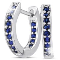 1/2ct Created Sapphire Huggy Hoop Earrings
