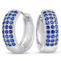 1ct Created Sapphire Huggy Hoop Earrings
