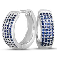1ct Created Sapphire Huggy Hoop Earrings
