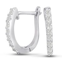 1/4ct CZ Hoop Earrings in Sterling Silver
