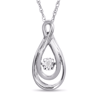 Shimmering Stars Diamond Teardrop Necklace With 18" Free Chain. 