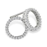 1/2ct Circle Style Diamond Earrings in 14k White Gold