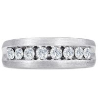 Men's 1ct Diamond Ring In 10K White Gold, G-H, I2-I3