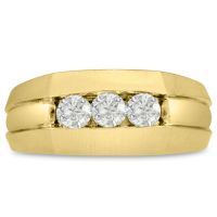 Men's 1/2ct Diamond Ring In 10K Yellow Gold, I-J-K, I1-I2