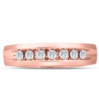 Men's 1/2ct Diamond Ring In 14K Rose Gold, I-J-K, I1-I2
