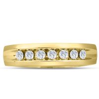Men's 1/2ct Diamond Ring In 14K Yellow Gold, G-H, I2-I3