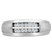 Men's 1/4ct Diamond Ring In 10K White Gold, G-H, I2-I3