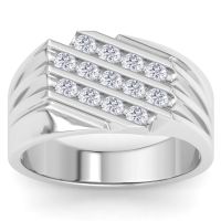 Men's 1/2ct Diamond Ring In 10K White Gold, I-J-K, I1-I2