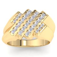 Men's 1/2ct Diamond Ring In 10K Yellow Gold, I-J-K, I1-I2